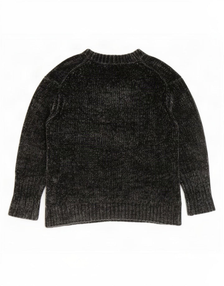 Zara Pull surdimensionné à manches 3/4 et col en V pour femme Gris moyen UK 14
