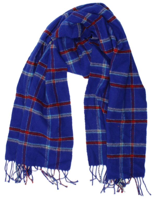 Jack Wills Écharpe en tricot pour homme Taille unique Bleu Plaid Classique