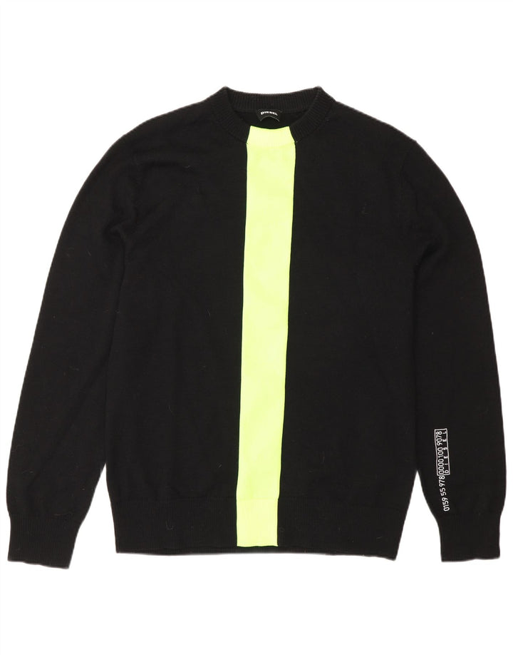 Diesel Pull Graphique Ras du Cou Homme Noir Moyen Colourblock