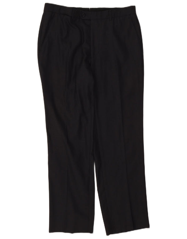 Massimo Dutti Pantalon de costume droit pour homme EU 42 Large W32 L28 Bleu marine
