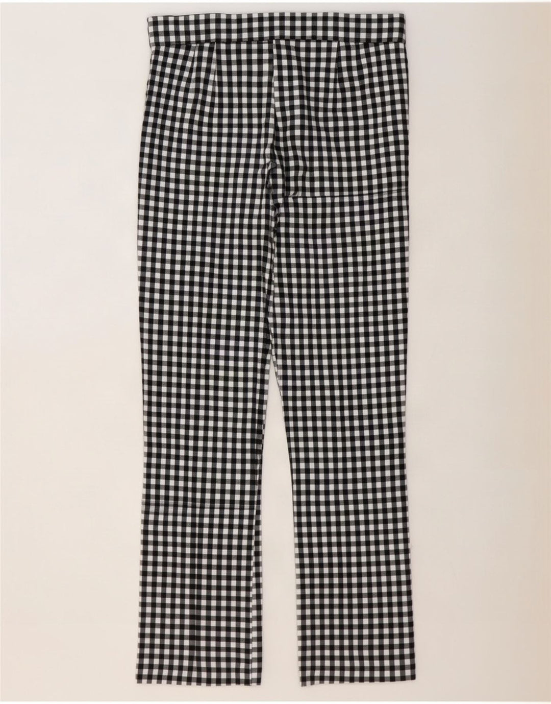 Zara Pantalon décontracté bootcut pour femme Large W30 L27 Vichy noir