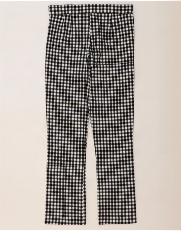 Zara Pantalon décontracté bootcut pour femme Large W30 L27 Vichy noir