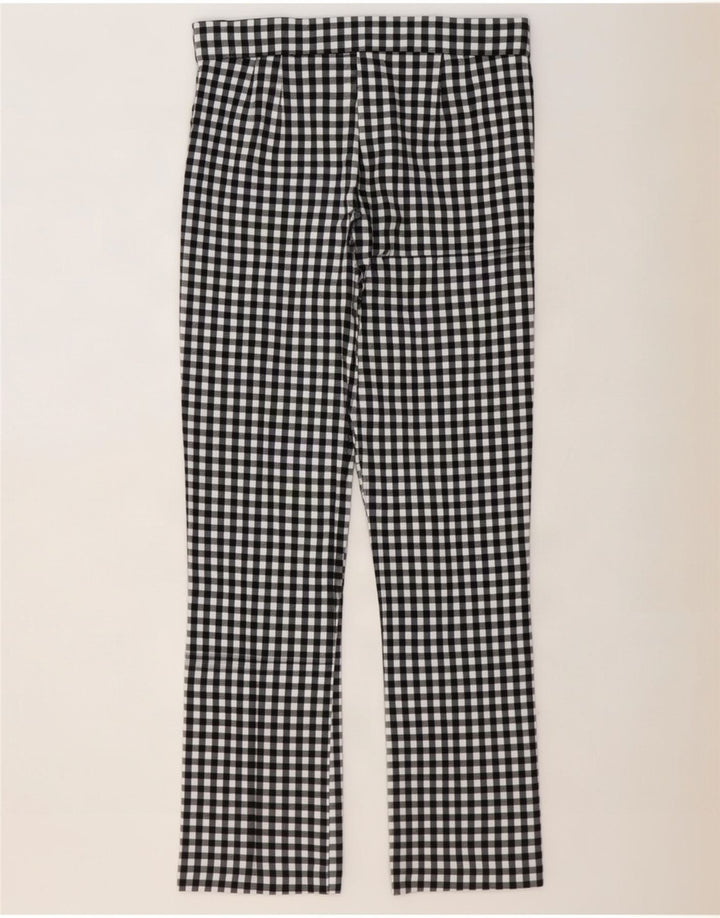 Zara Pantalon décontracté bootcut pour femme Large W30 L27 Vichy noir