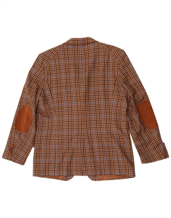 Bostonian Veste blazer à 3 boutons pour homme IT 52 XL en laine pied-de-poule marron