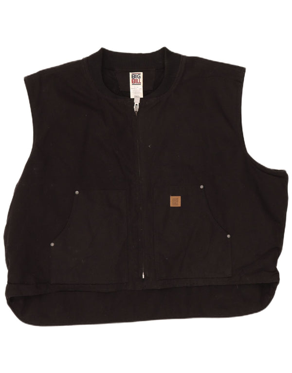 vintage Mens Gilet UK 50 5XL Coton Noir