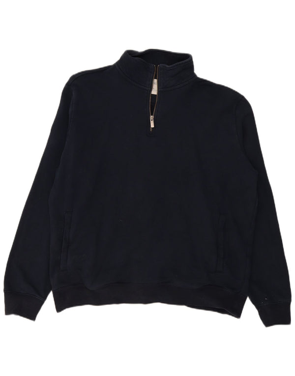Marks & Spencer Sweat-shirt à col zippé pour homme XL Bleu marine Coton