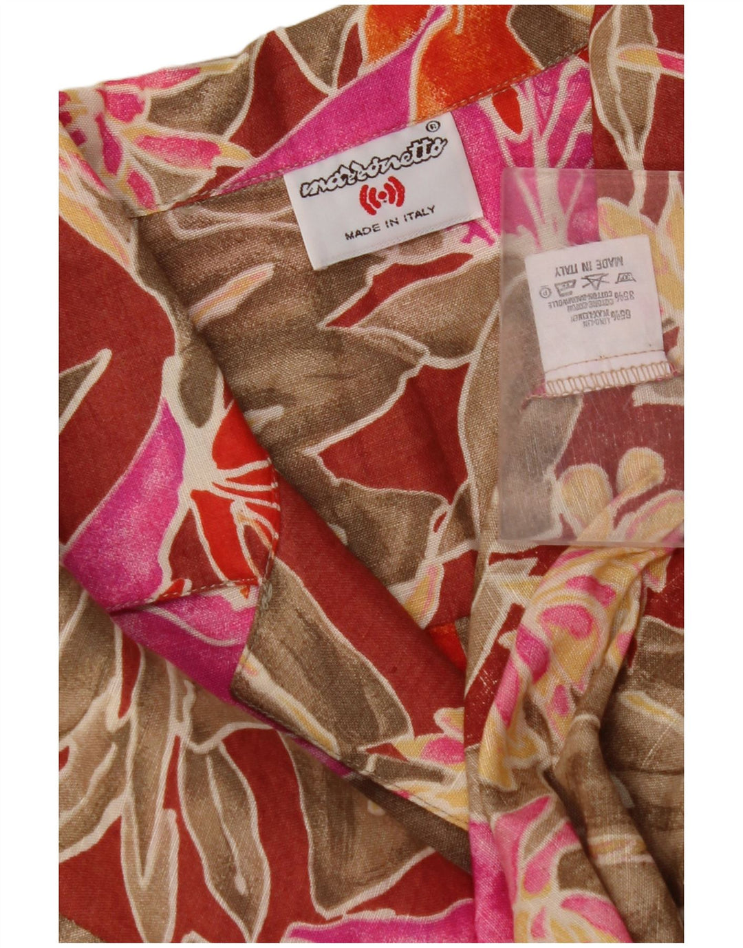 MAZZONETTO Chemise à Manches Courtes Femme IT 46 Grand Floral Multicolore