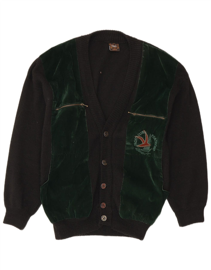 YACHTING CLUB Pull Cardigan Homme Noir Moyen Colourblock