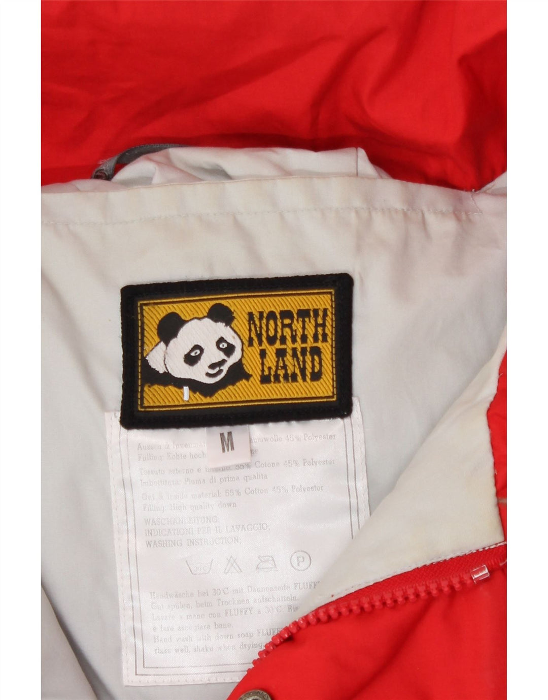 North Land Veste matelassée à capuche pour homme UK 38 Coton rouge moyen