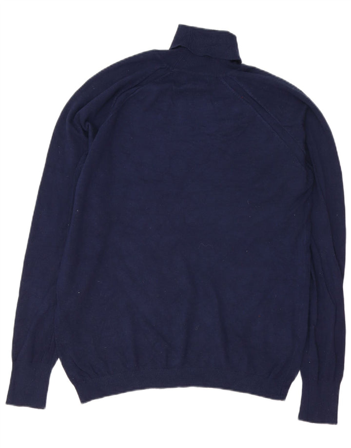 Zara Pull Col Roulé Homme Large Bleu Marine Viscose
