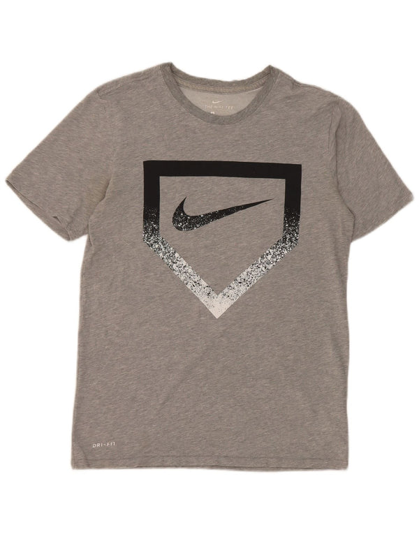Nike Hommes Dri Fit Graphic T-Shirt Haut Petit Gris Coton