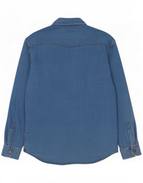 Chemise en jean Carrera pour homme en coton bleu moyen