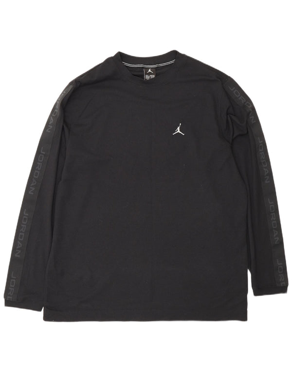 Jordan Haut graphique à manches longues pour hommes UK 42/44 Large Noir Polyester