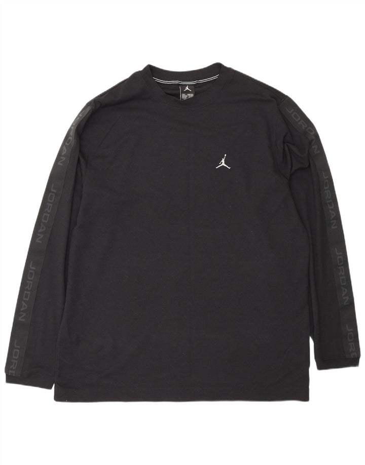 Jordan Haut graphique à manches longues pour hommes UK 42/44 Large Noir Polyester