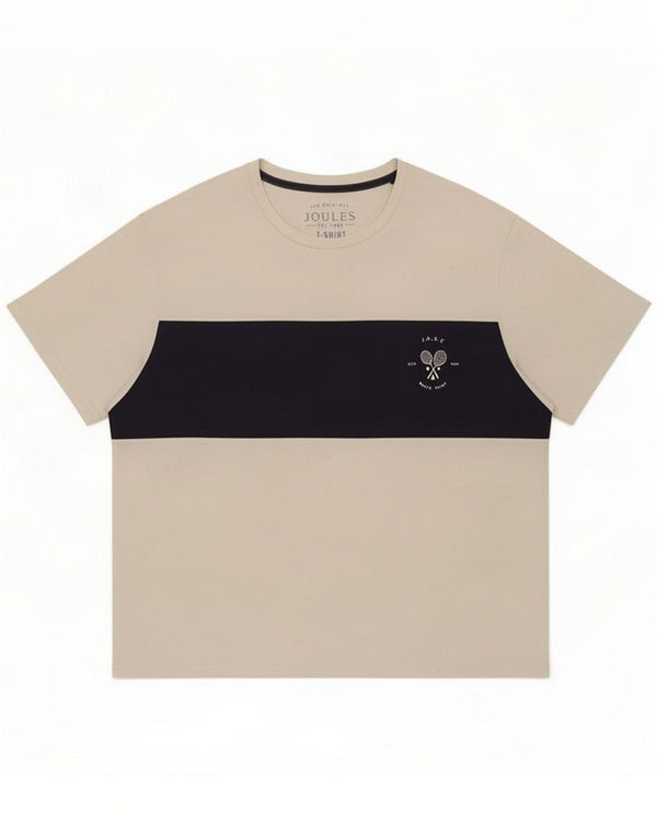 Joules T-shirt graphique pour homme 2XL Blanc Colourblock Cotton