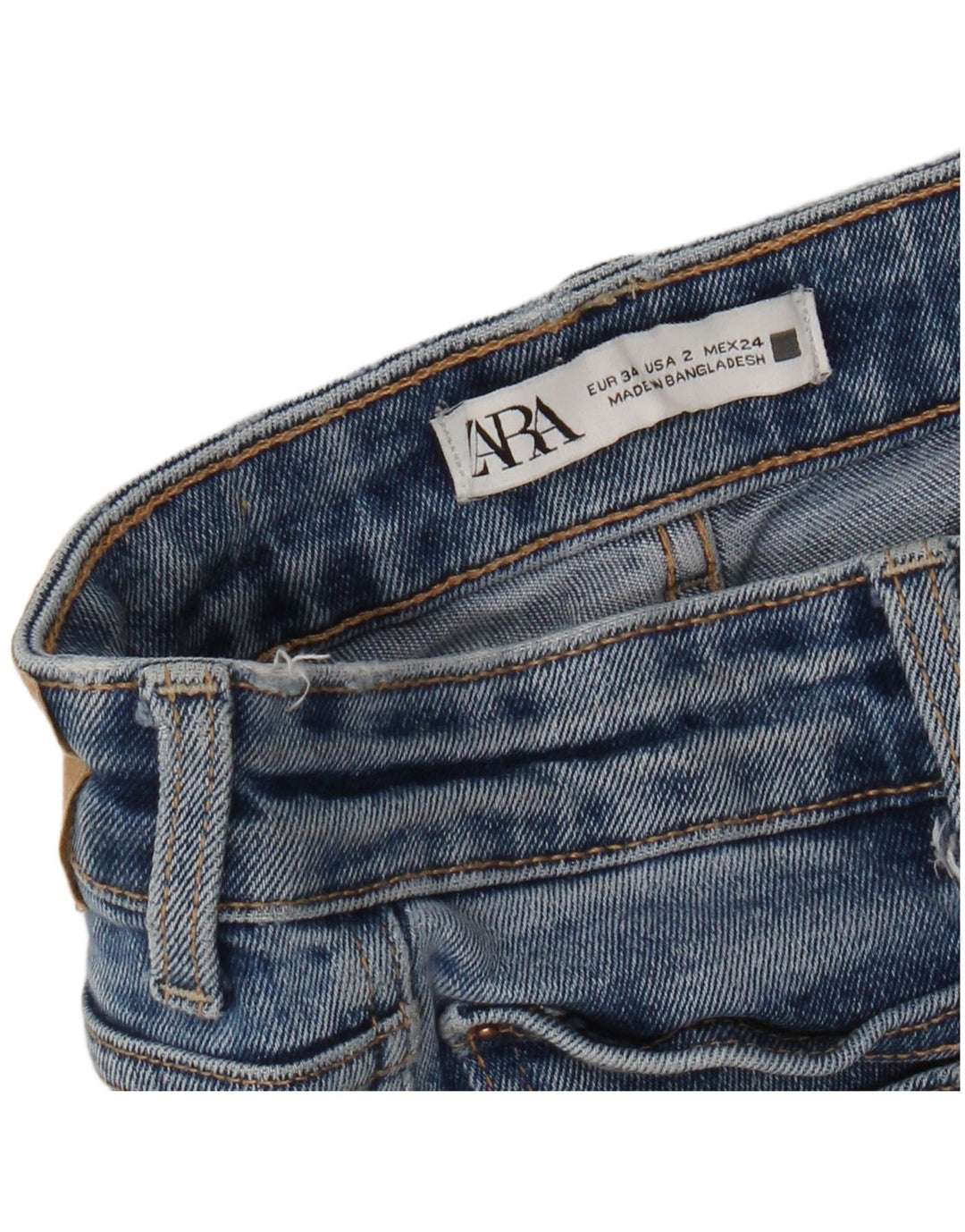 Zara Jean Bootcut Femme EU 34 2XS W24 L25 Bleu