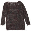 VINTAGE Femme Col Bateau Pull Pull UK 12 Moyen Multicolore Moucheté