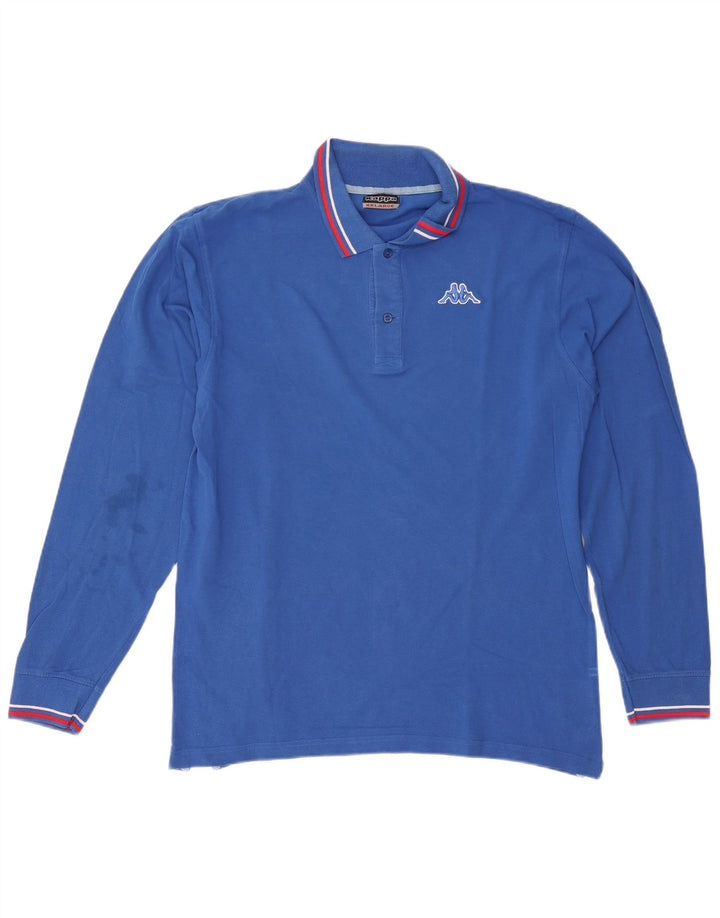Kappa Polo à manches longues pour homme 2XL Bleu Coton