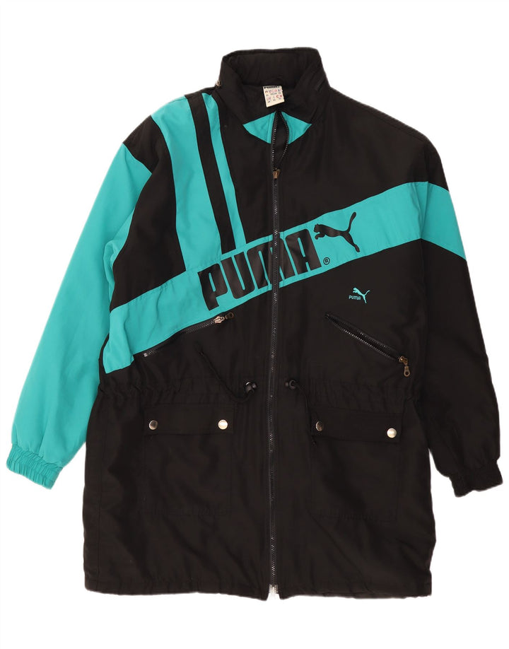 Puma Manteau coupe-vent graphique pour homme UK 44 2XL Noir Colorblock Polyester