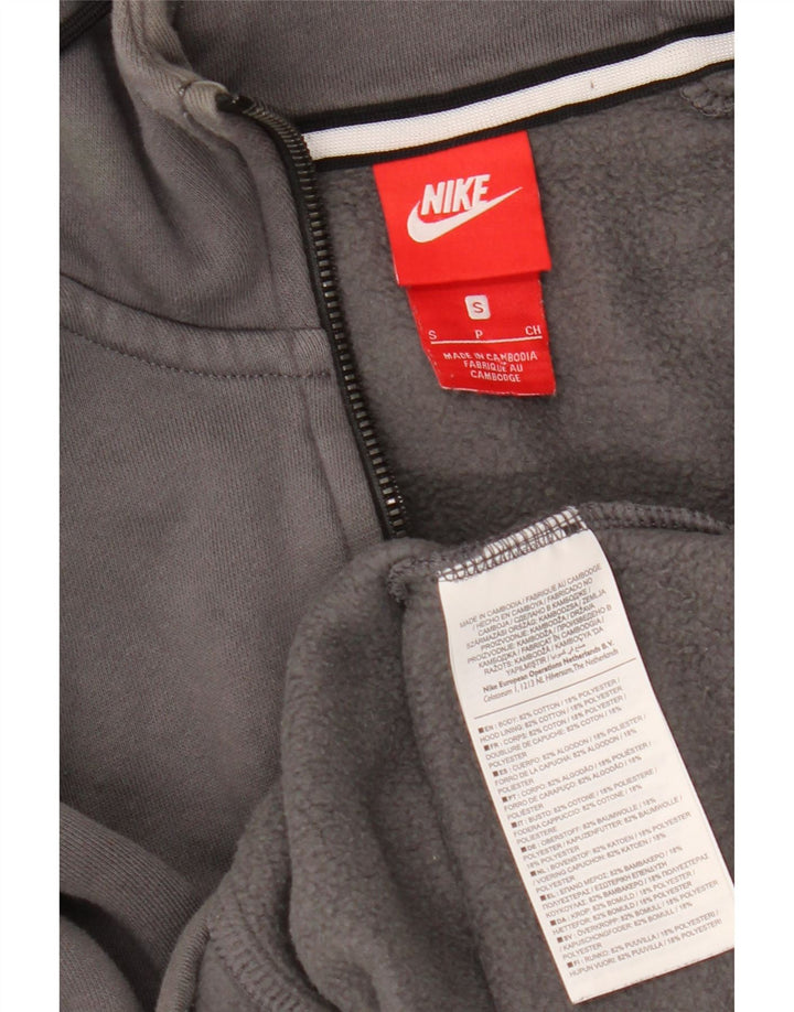 NIKE Pull à capuche à col zippé pour homme Petit coton gris