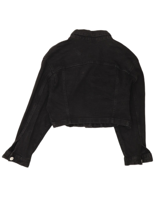 Zara Veste en jean surdimensionnée pour femme UK 14 Noir moyen