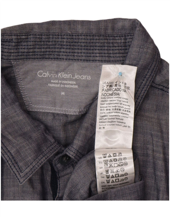 CALVIN KLEIN JEANS Chemise à manches courtes homme bleu marine moyen à chevrons