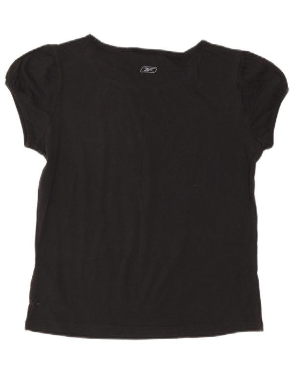 Reebok T-Shirt Femme Top UK 14 Large Gris Coton