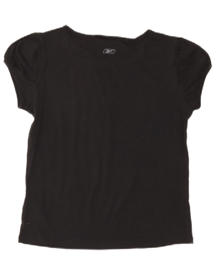 Reebok T-Shirt Femme Top UK 14 Large Gris Coton