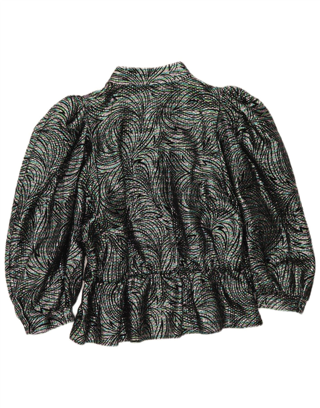 vintage Femme Chemise Blouse IT 42 Moyen Multicolore Géométrique