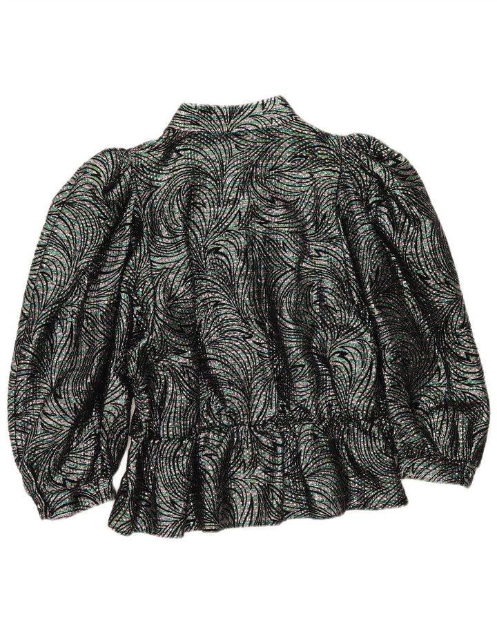 vintage Femme Chemise Blouse IT 42 Moyen Multicolore Géométrique
