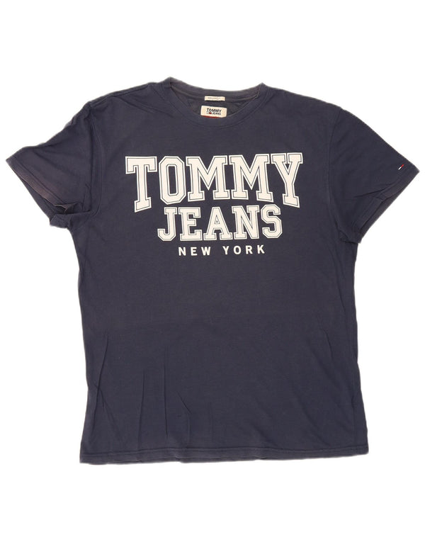 Tommy Hilfiger Homme Regular Fit Graphic T-Shirt Top Bleu Marine Moyen Coton