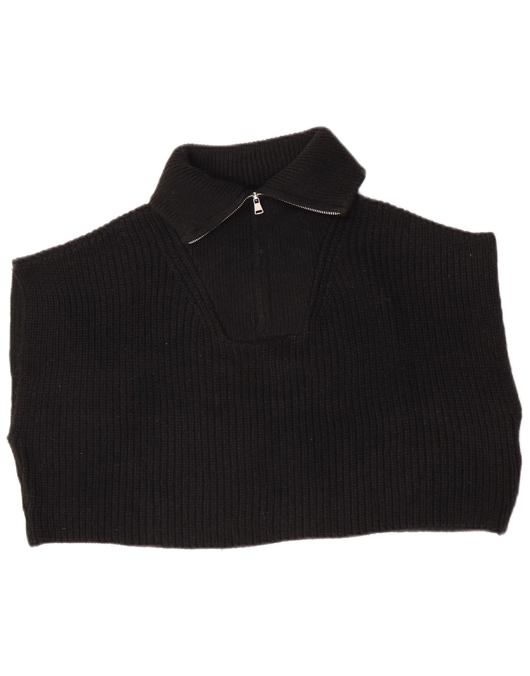 Zara Débardeur surdimensionné à col zippé pour femme UK 14 Noir moyen