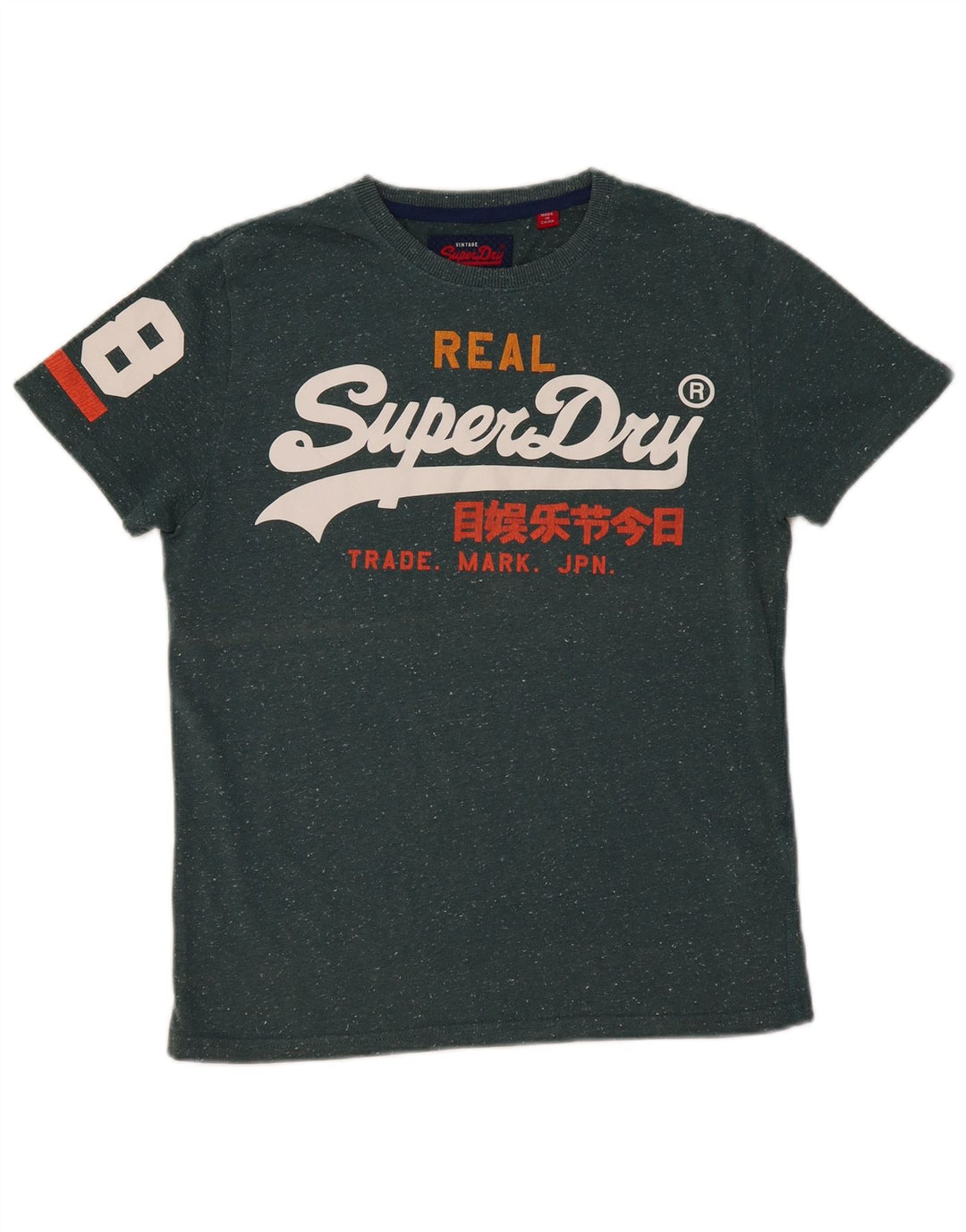 SUPERDRY T-Shirt Graphique Homme Vert Moyen Moucheté Coton