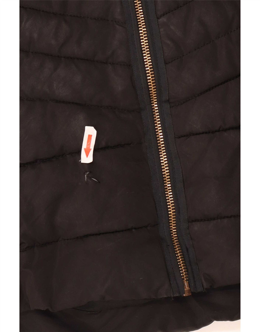 Zara Veste matelassée à capuche pour femme UK 10 Small Noir Polyester