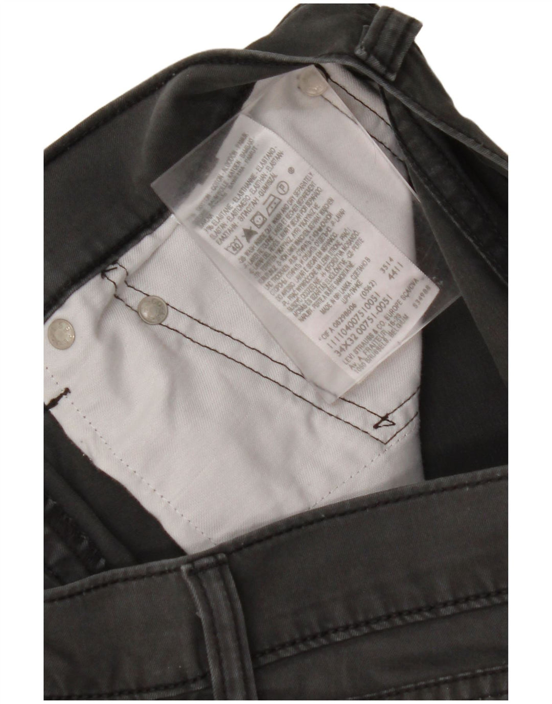 LEVI'S Pantalon décontracté droit homme W34 L32 Gris Coton