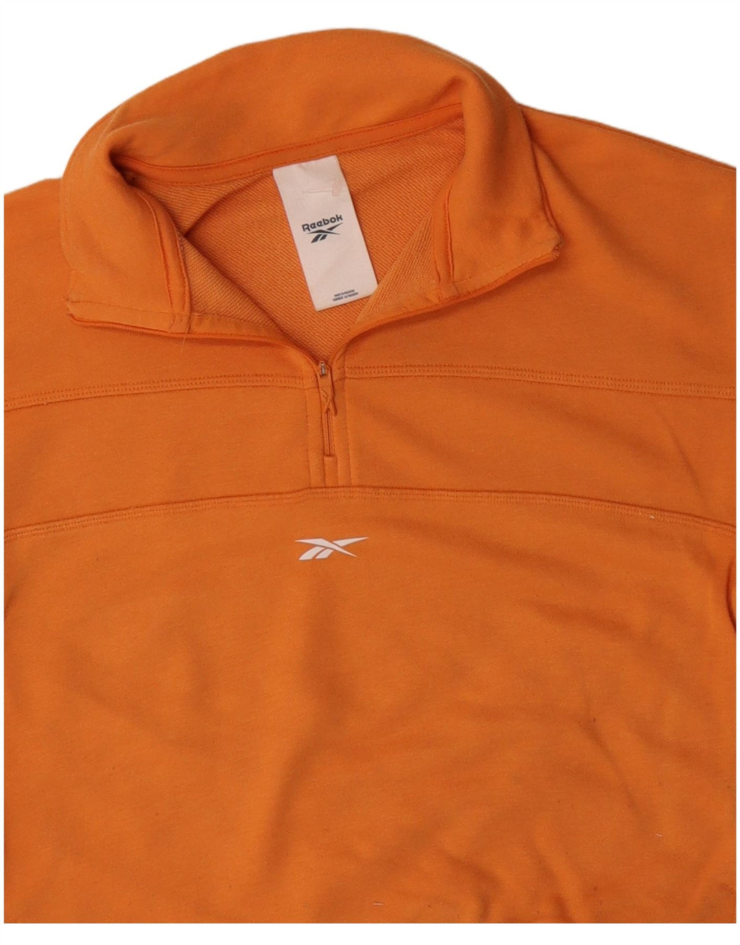 REEBOK Sweat-shirt court à col zippé pour femme UK 14 Orange moyen