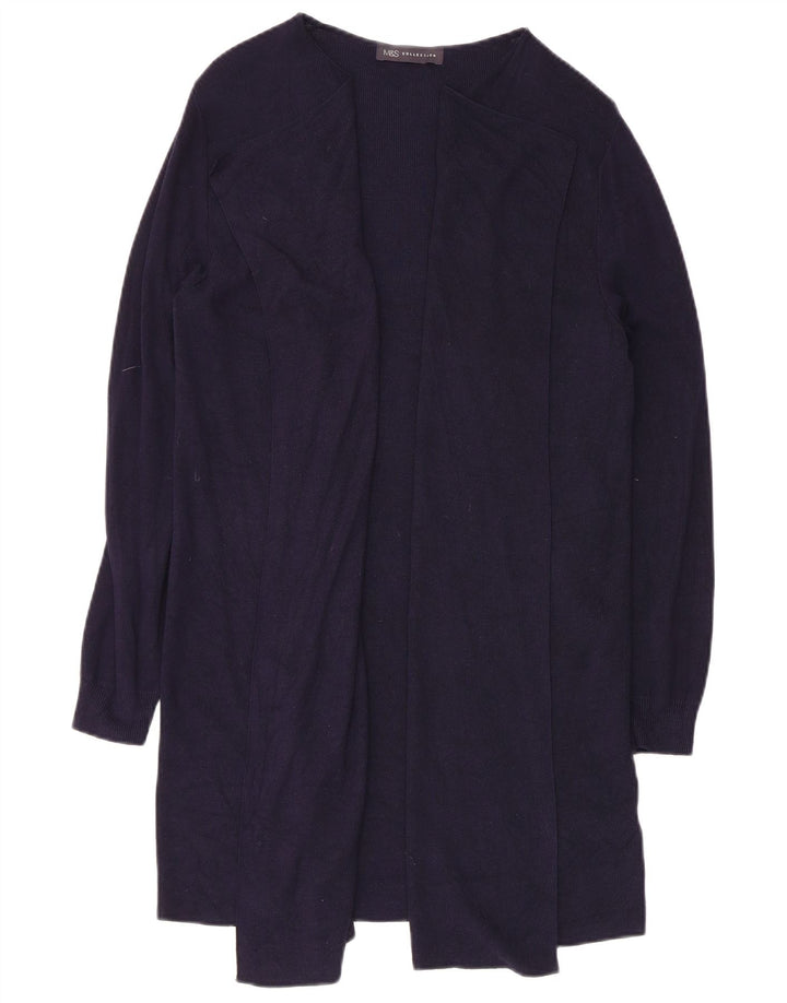 Marks & Spencer Pull cardigan long pour femme UK 14 Bleu marine moyen