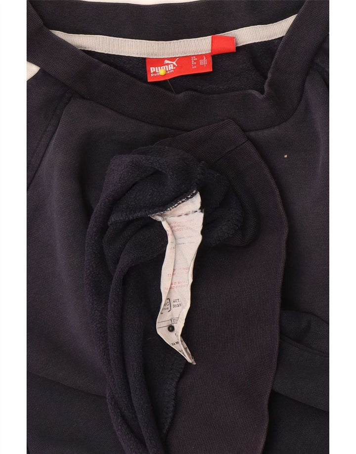 Puma Sweat-shirt pour homme en coton color block Bleu marine Taille L