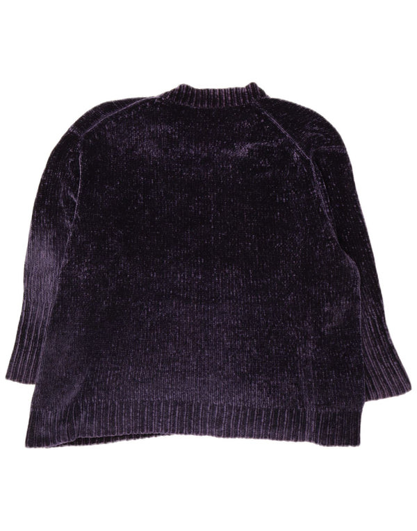 Zara Pull surdimensionné à col en V pour femme UK 10 Petit Bleu marine Polyester