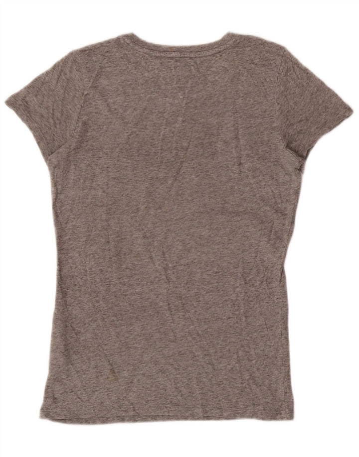 Tommy Hilfiger T-shirt graphique pour femme UK 12 Gris moyen Polyester