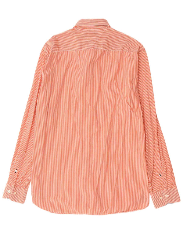 Tommy Hilfiger Chemise homme en coton à fines rayures orange