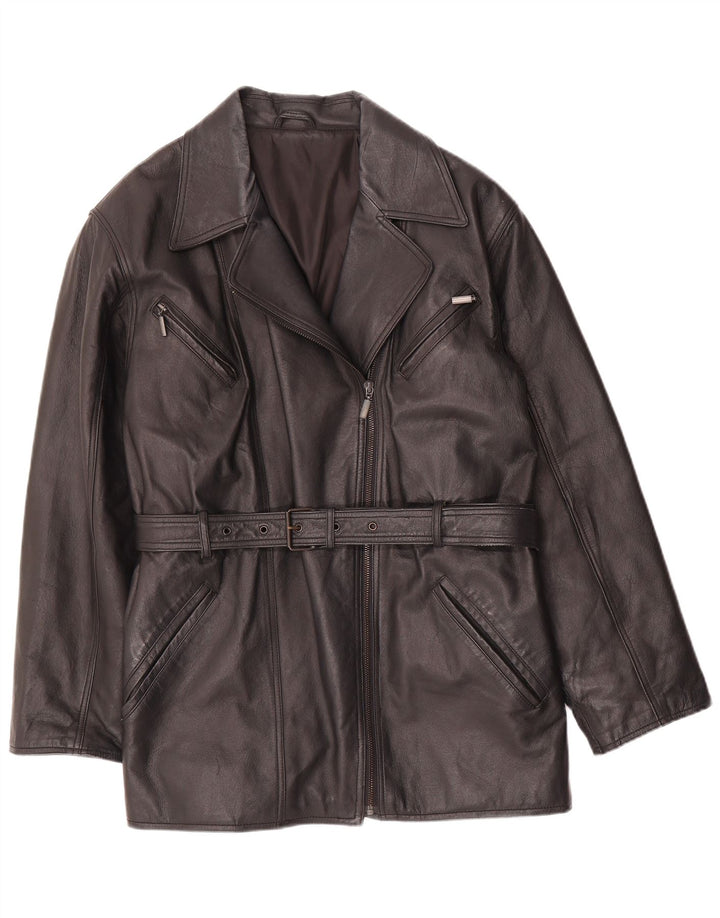 Canda Veste en cuir pour femme UK 16 Grand cuir noir