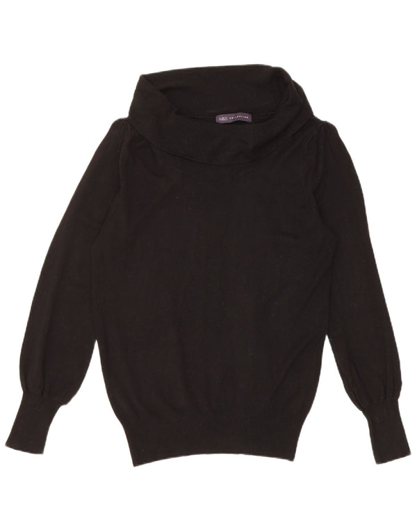 Marks & Spencer Pull col roulé pour femme UK 12 Medium Noir Viscose