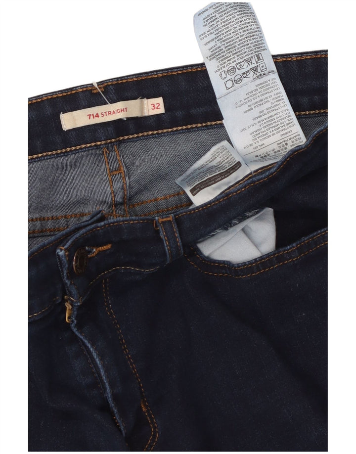 LEVI'S Jean droit 714 femme W32 L28 bleu marine coton