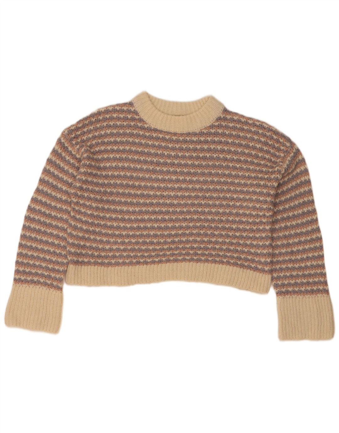 Topshop Pull court à col roulé pour femme UK 10 Small Multicolore
