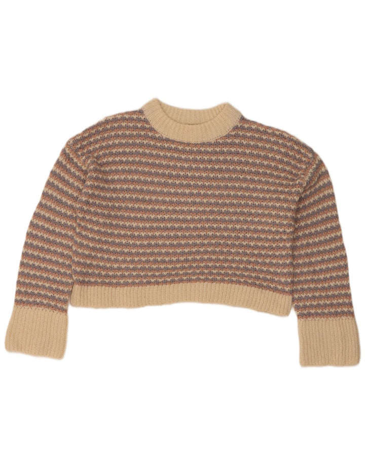 Topshop Pull court à col roulé pour femme UK 10 Small Multicolore