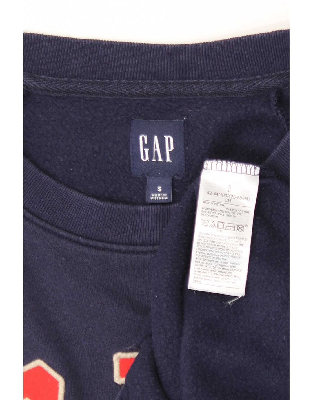Gap Womens Crop Graphic Sweat-shirt surdimensionné UK 10 Petit Bleu marine