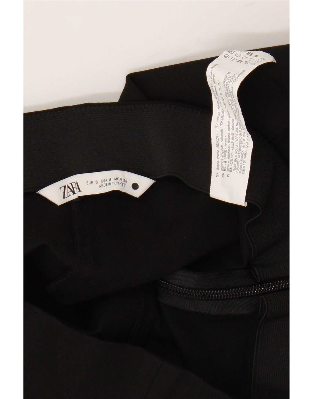 Pantalon court Bootcut Femme Zara Petit W26 L26 Noir Viscose