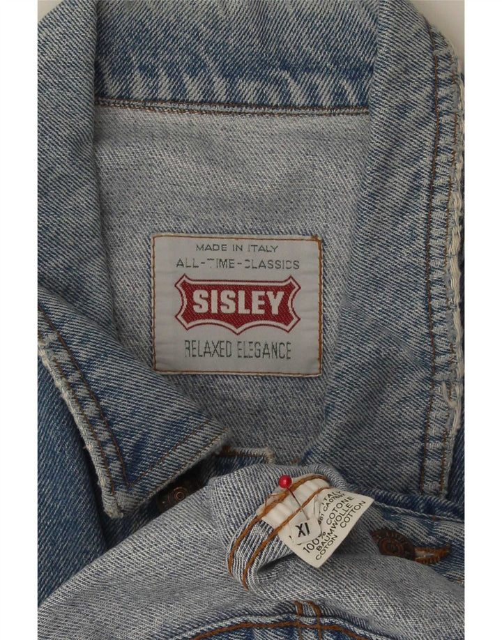 Sisley Veste en Jean Homme UK 42 XL Bleu Coton