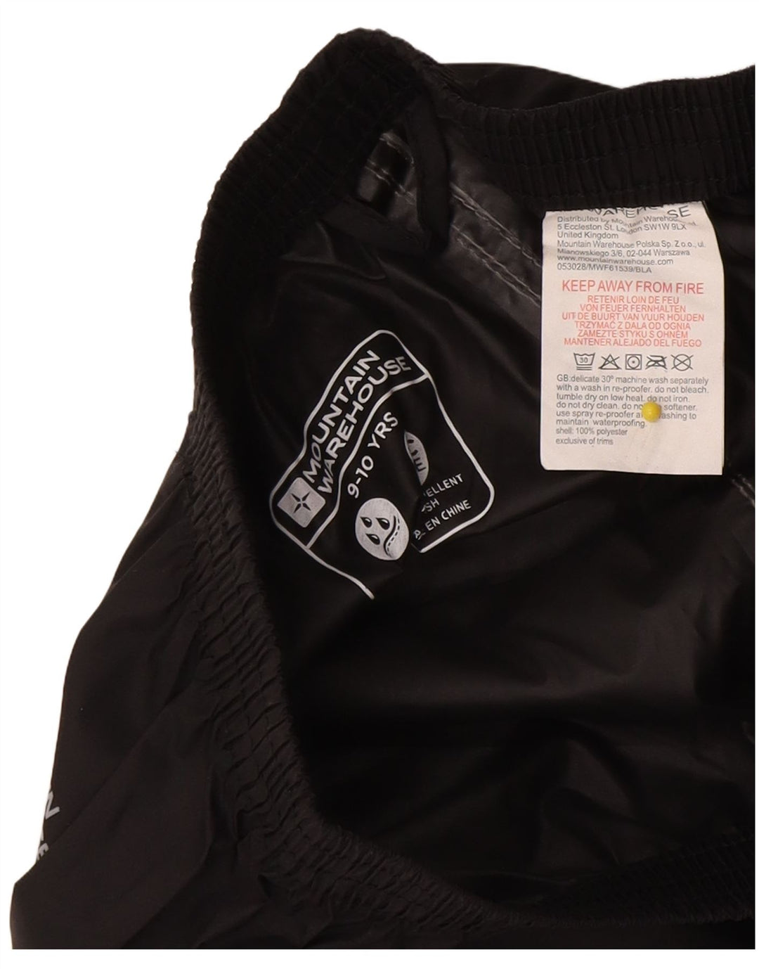 Mountain Warehouse Pantalon imperméable Isoory pour garçon 9-10 ans Noir